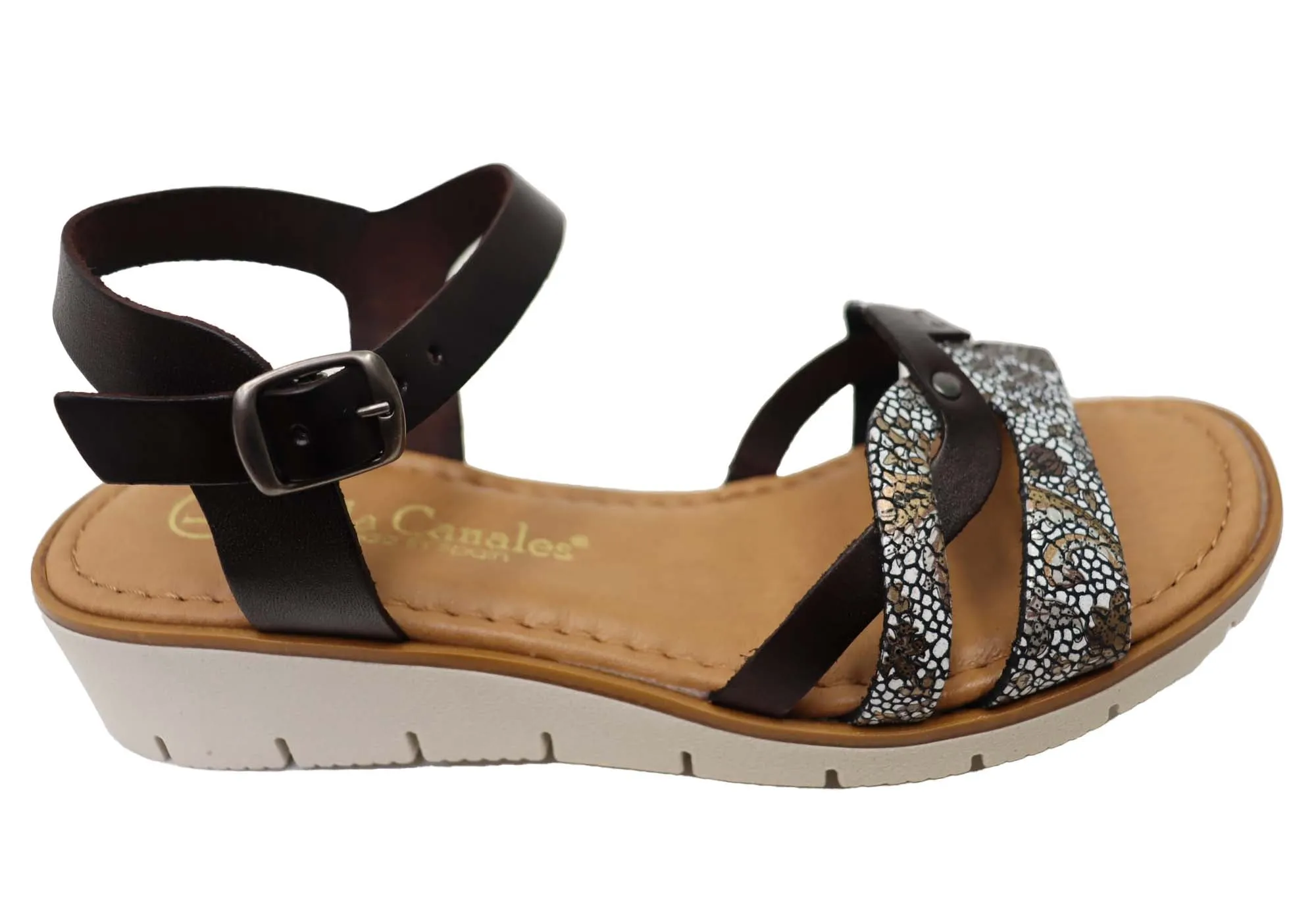 Lola Canales Lane Womens Comfortable Leather Sandals Made In Spain