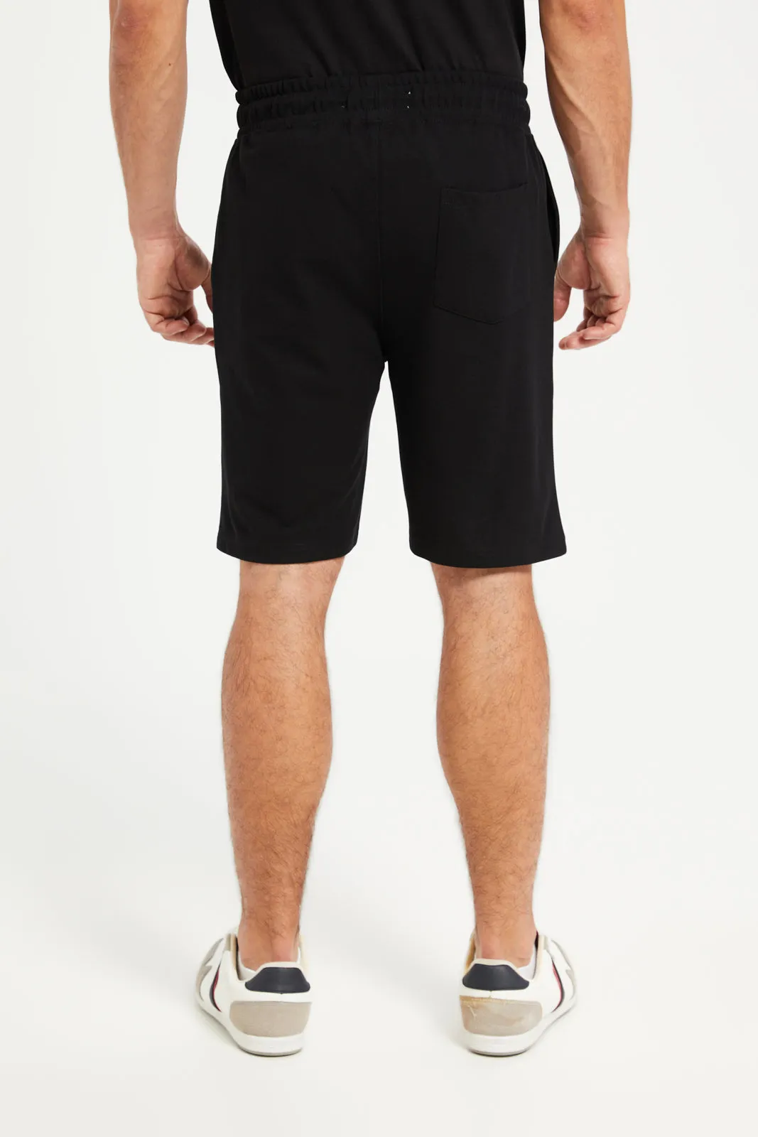 Men Black Pull On Short