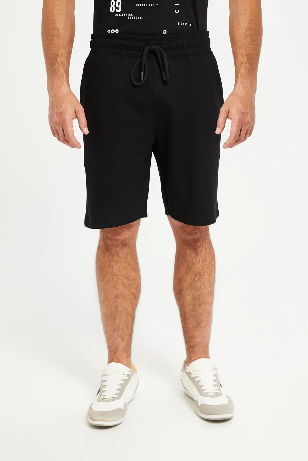 Men Black Pull On Short