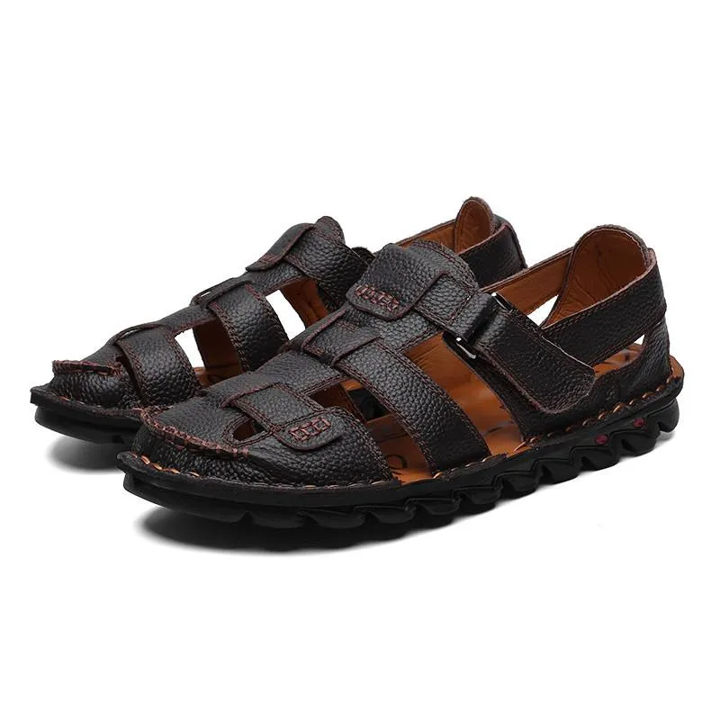 Men covered toe slip on outdoor comfortable walking sandals