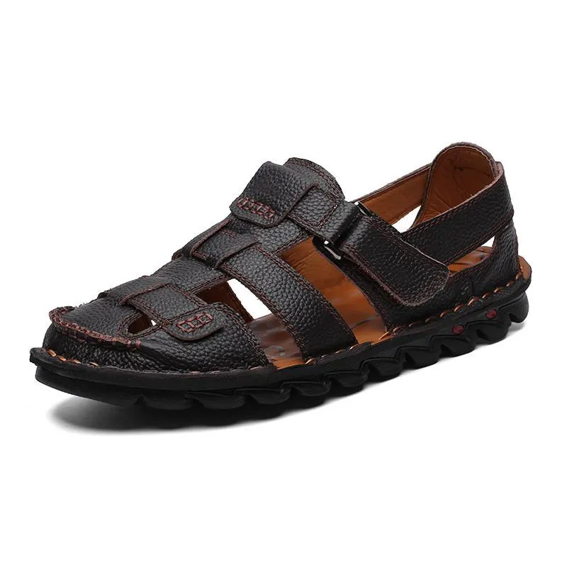 Men covered toe slip on outdoor comfortable walking sandals