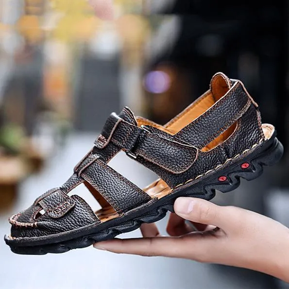 Men covered toe slip on outdoor comfortable walking sandals