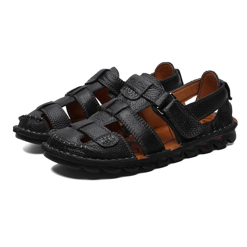 Men covered toe slip on outdoor comfortable walking sandals