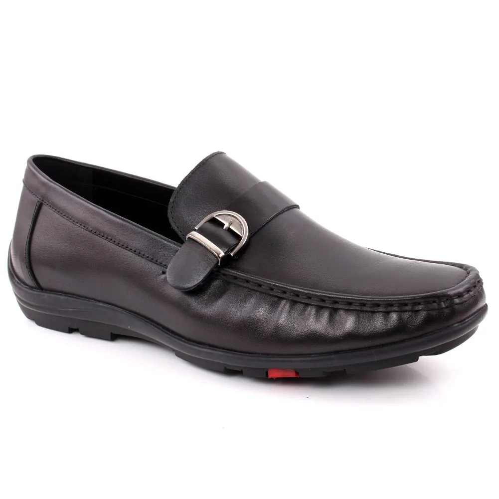 Men "JACKIE" Casual Belted Slip On Buckle Moc Toe Moccasin Shoes