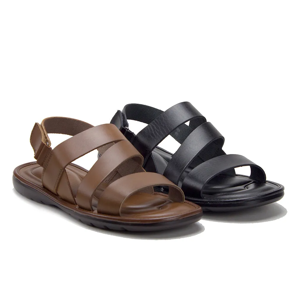 Men's 57621 Comfortable Leather Open Toe Strappy Gladiator Sling Back Sandals