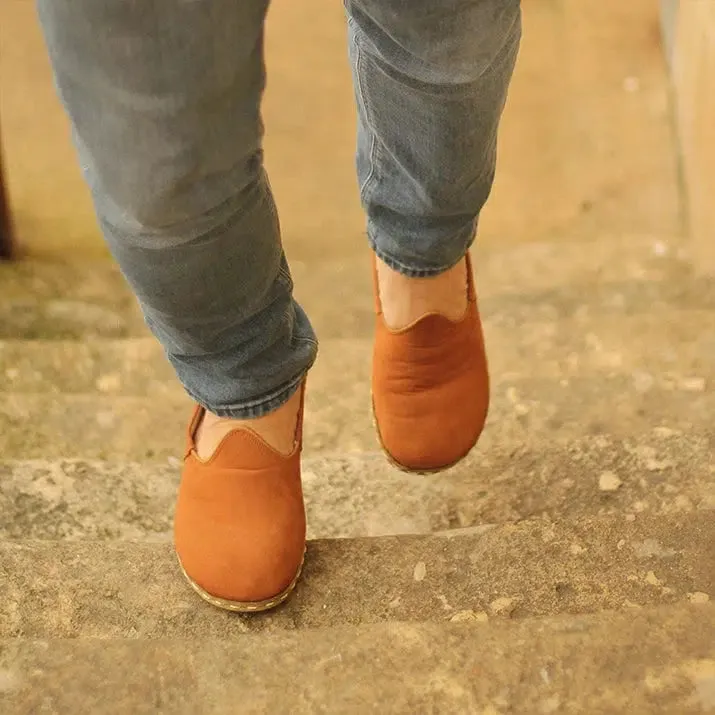 Men's Barefoot Grounding Shoes Nubuck Orange