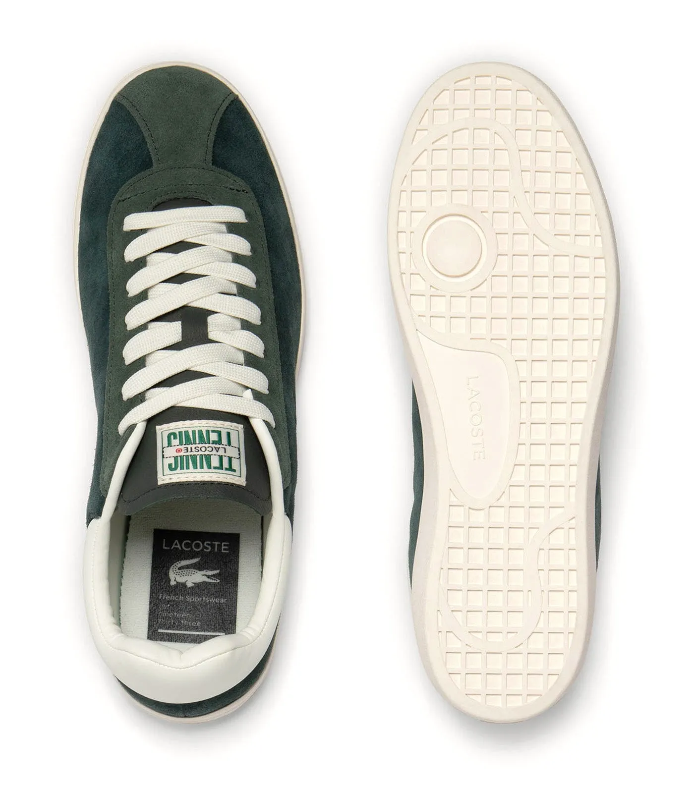 Men's Baseshot Premium Suede Trainers Dark Green/Off White