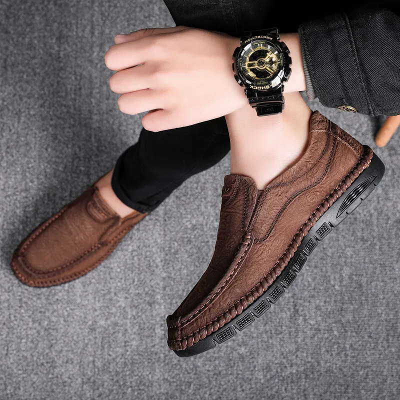 Men's Leather Moccasins Shoes Pumps Slip on Loafers | 88138