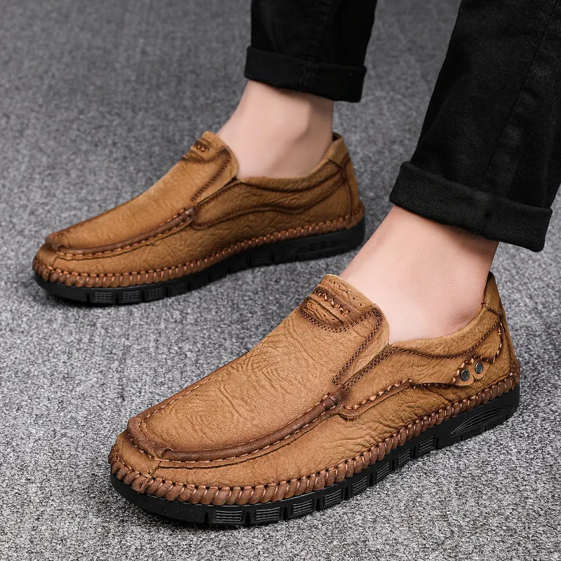 Men's Leather Moccasins Shoes Pumps Slip on Loafers | 88138