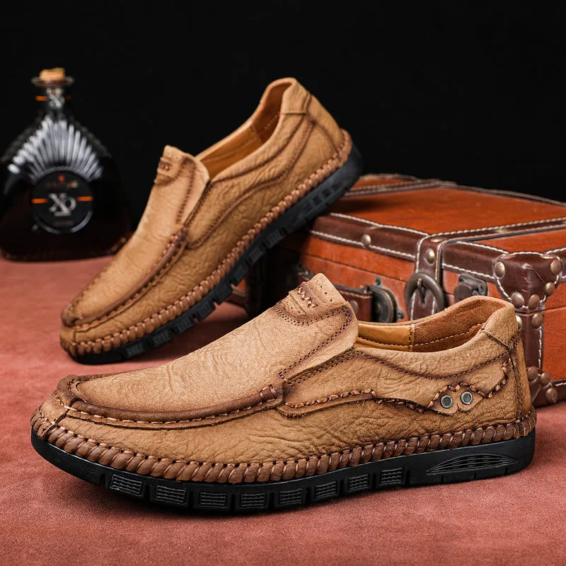 Men's Leather Moccasins Shoes Pumps Slip on Loafers | 88138