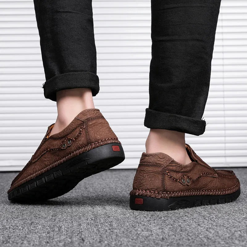 Men's Leather Moccasins Shoes Pumps Slip on Loafers | 88138