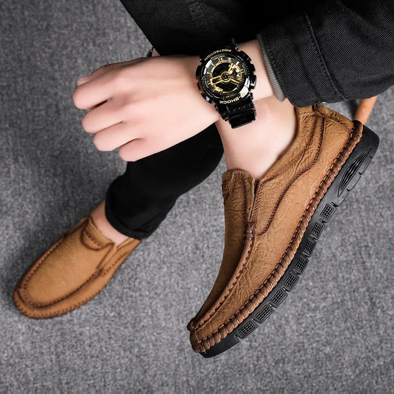 Men's Leather Moccasins Shoes Pumps Slip on Loafers | 88138