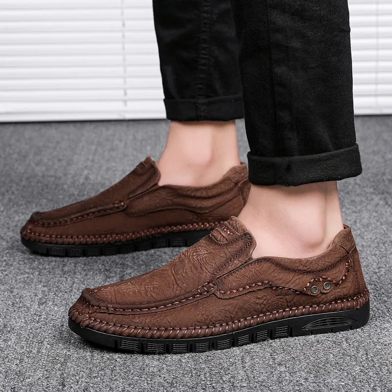 Men's Leather Moccasins Shoes Pumps Slip on Loafers | 88138