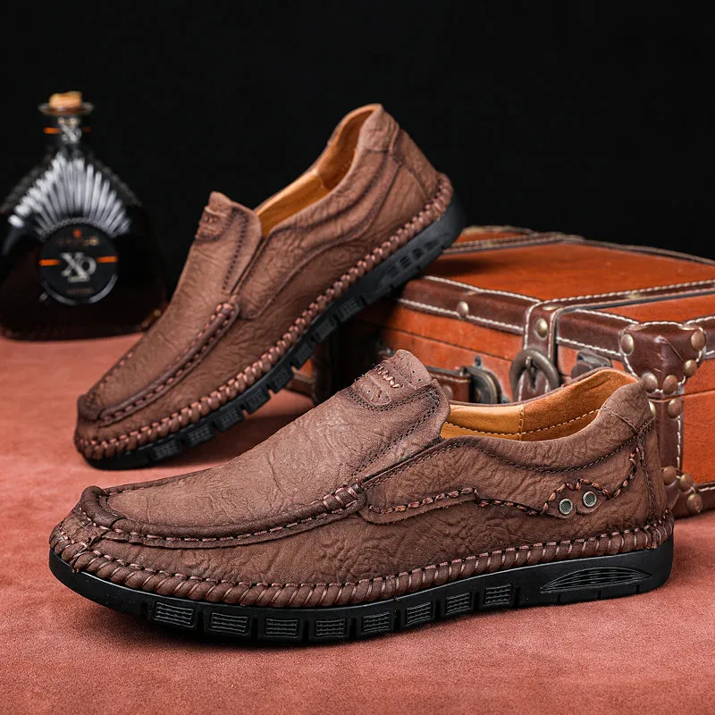 Men's Leather Moccasins Shoes Pumps Slip on Loafers | 88138