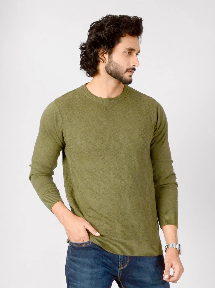 Miltary Green Solid Slim Fit T-shirt | JadeBlue