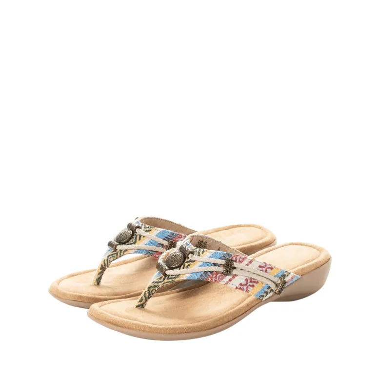 Minnetonka Women's Cortec Fabric Thong Sandals