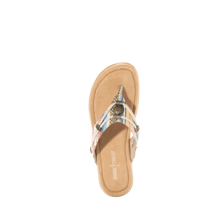 Minnetonka Women's Cortec Fabric Thong Sandals