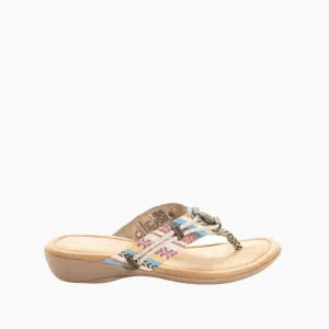 Minnetonka Women's Cortec Fabric Thong Sandals