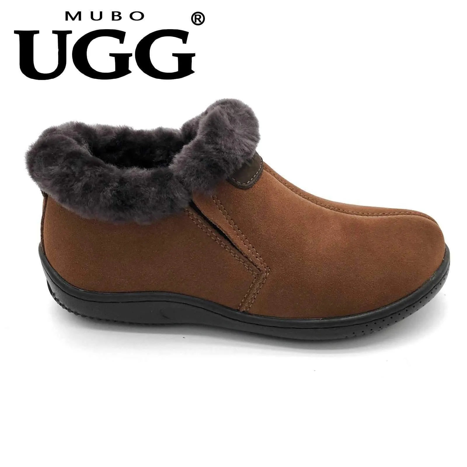 MUBO UGG Home Slipper Premium Sheepskin Shoes Antislip TPR Sole SN1006