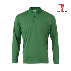 MULTISPORT LONG SLEVEE MINI EYELET POLO (DARK GREEN)