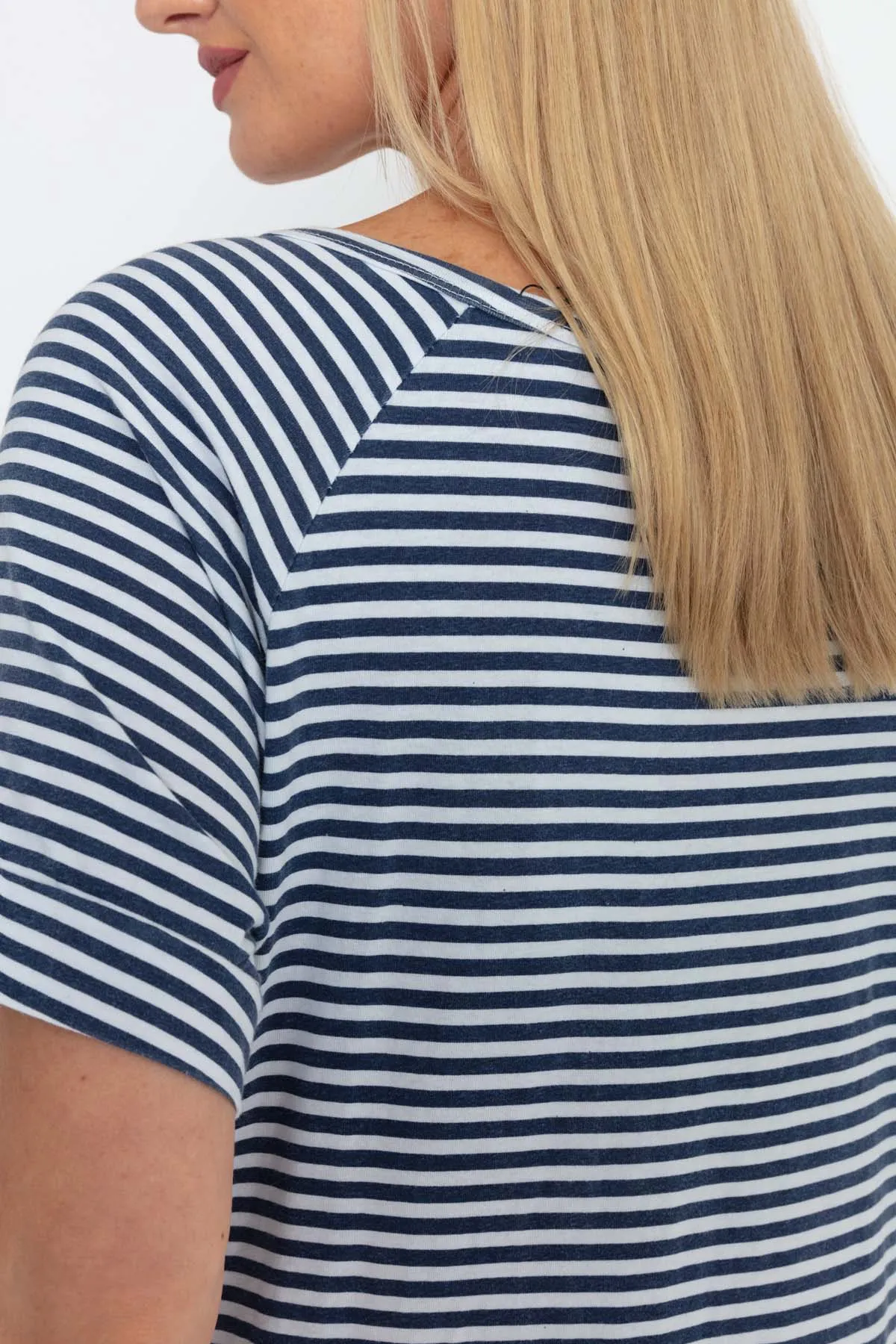 Navy Stripe Jersey Dress