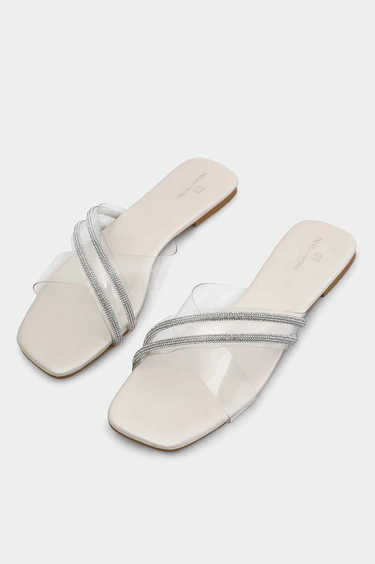 Off White Ladies Casual Slippers