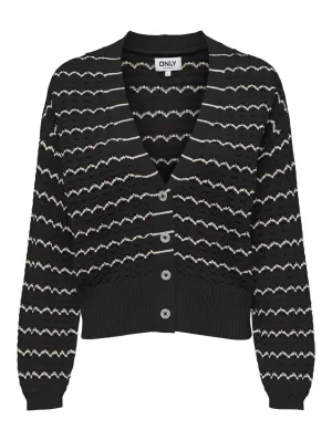 Onlasa Ls V-neck Cardigan Cc Cs Knt - Zwart Dessin