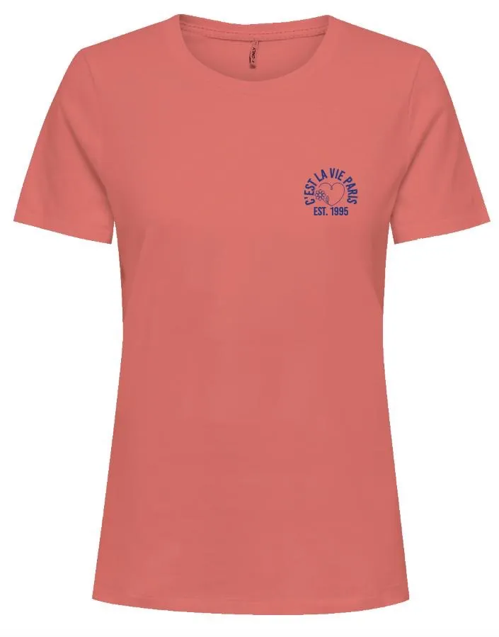 Onlcarrie Ss Tee Cs Jrs - Zalm/peach