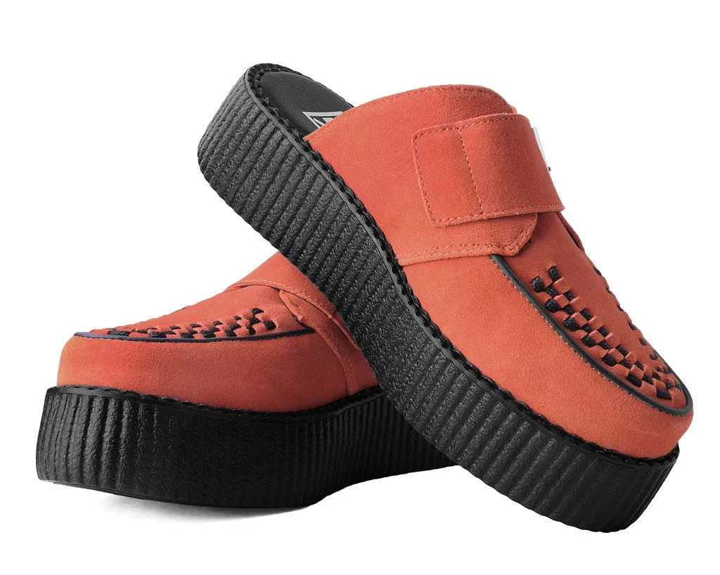 Orange Suede Creeper Mule