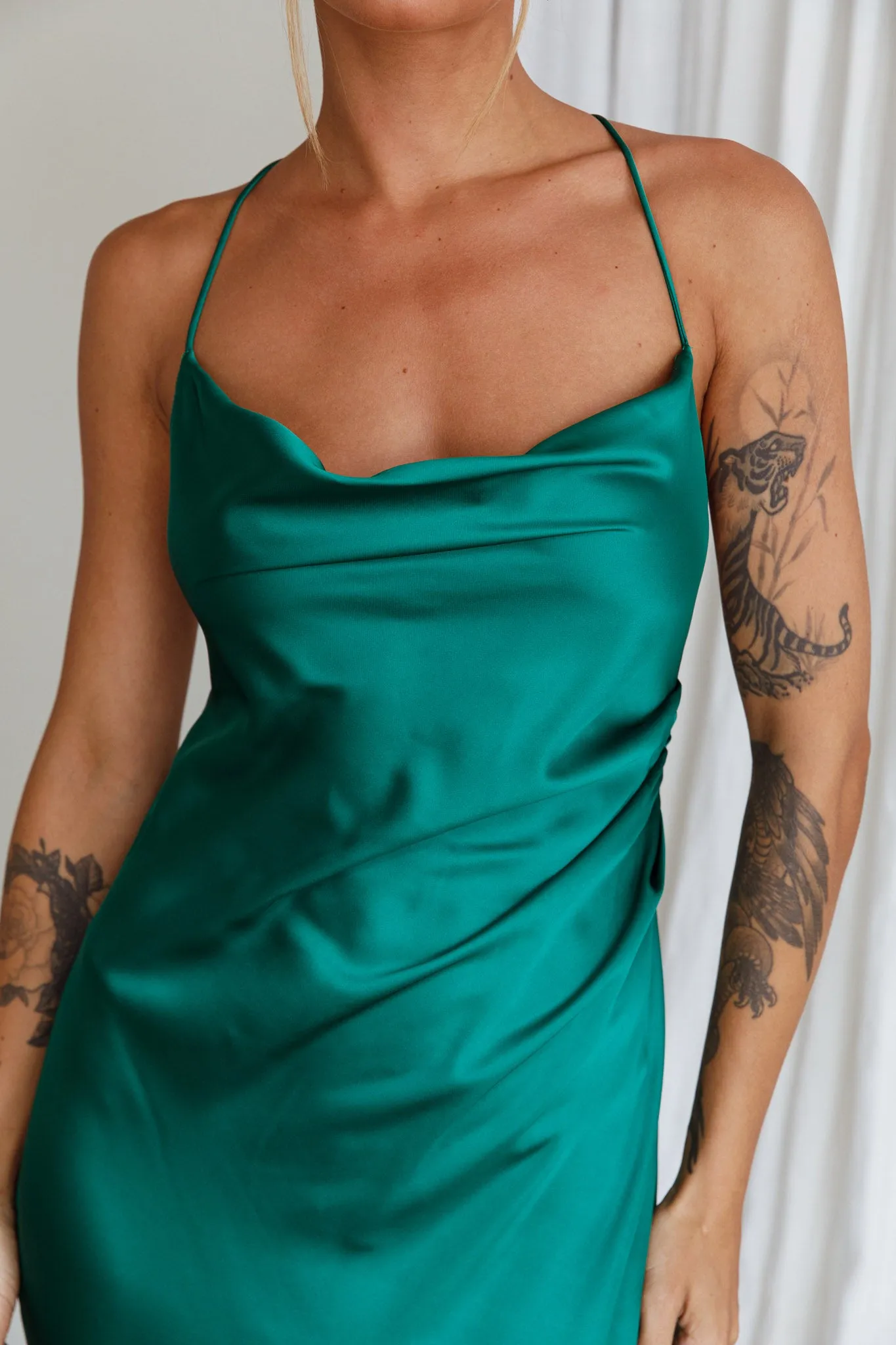 Palma Low Back Strappy Maxi Dress Emerald