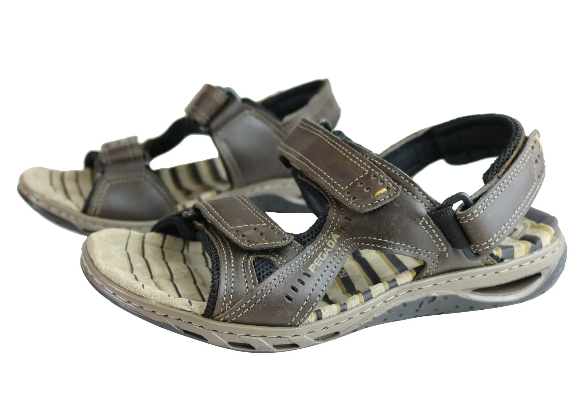 Pegada Jim Mens Leather Comfortable Cushioned Sandals Made In Brazil