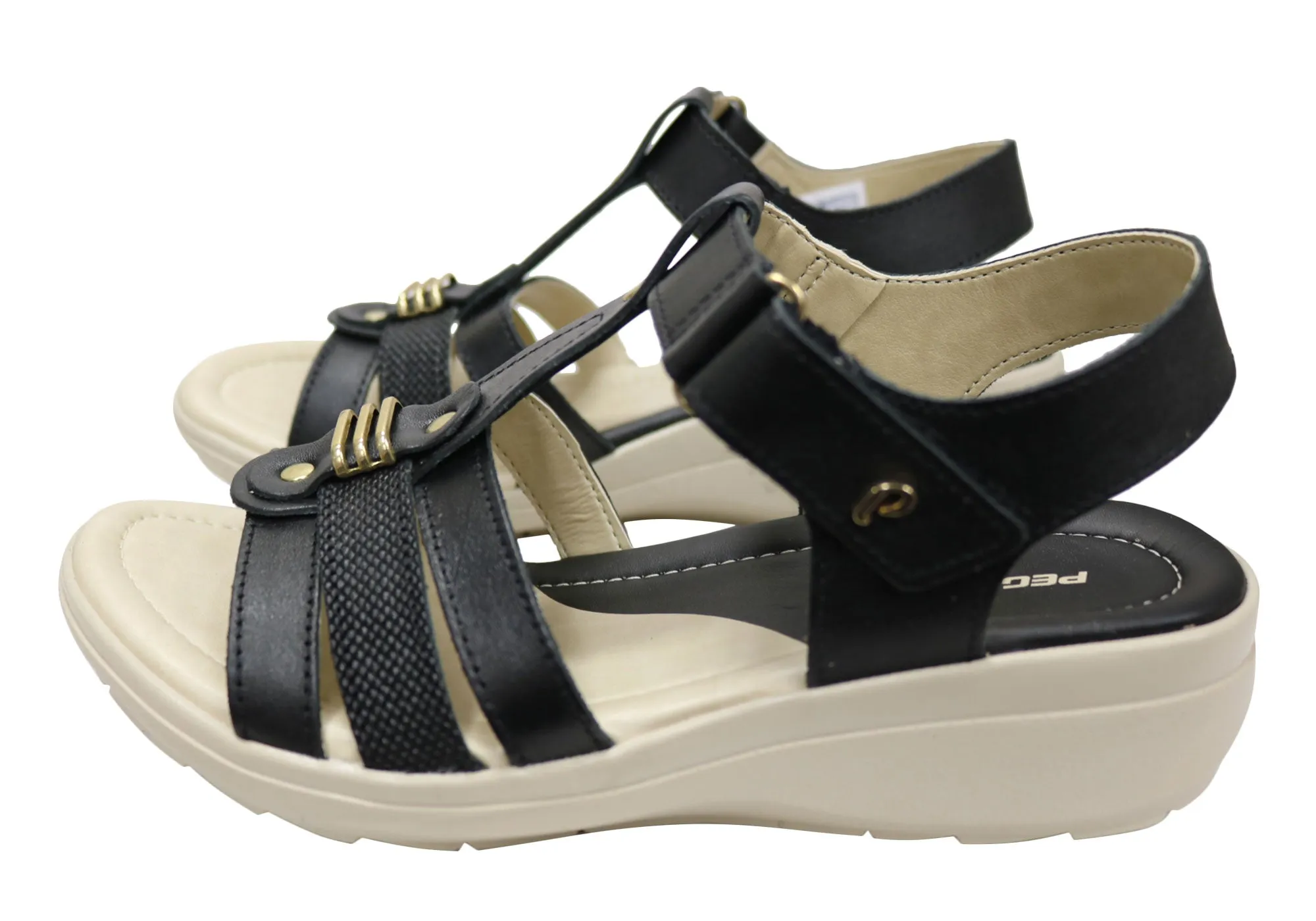 Pegada Tasha Womens Comfortable Leather Sandals Made In Brazil