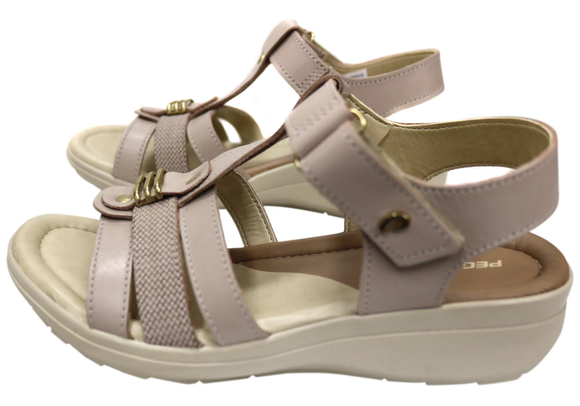 Pegada Tasha Womens Comfortable Leather Sandals Made In Brazil