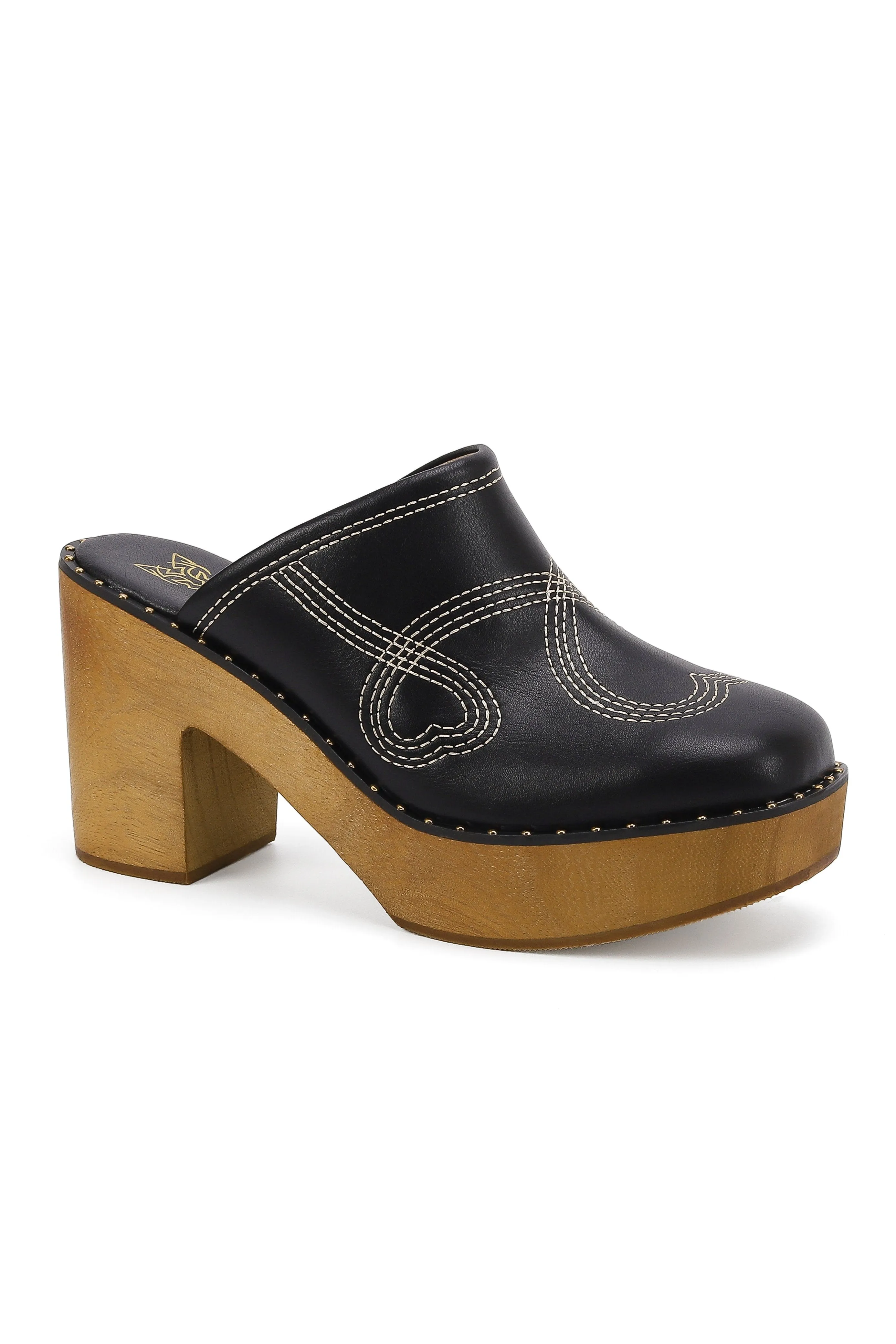 PRESLEY-28 Retro Chic Wooden Platform Clogs