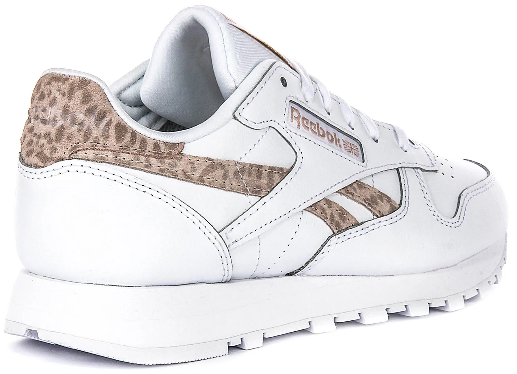 Reebok Classic Leather In White Leopard For Women