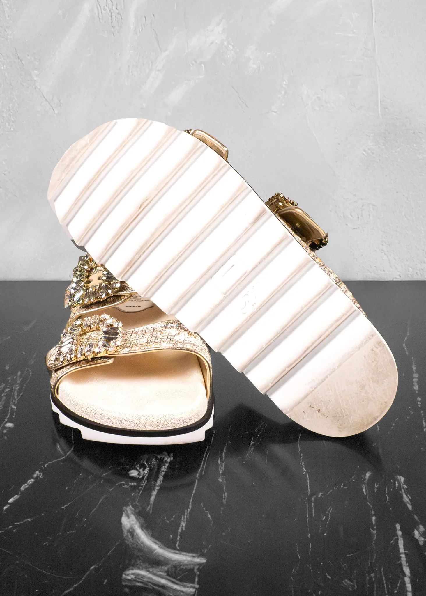 Roger Vivier Women Slidy Viv Strass Buckle Mules