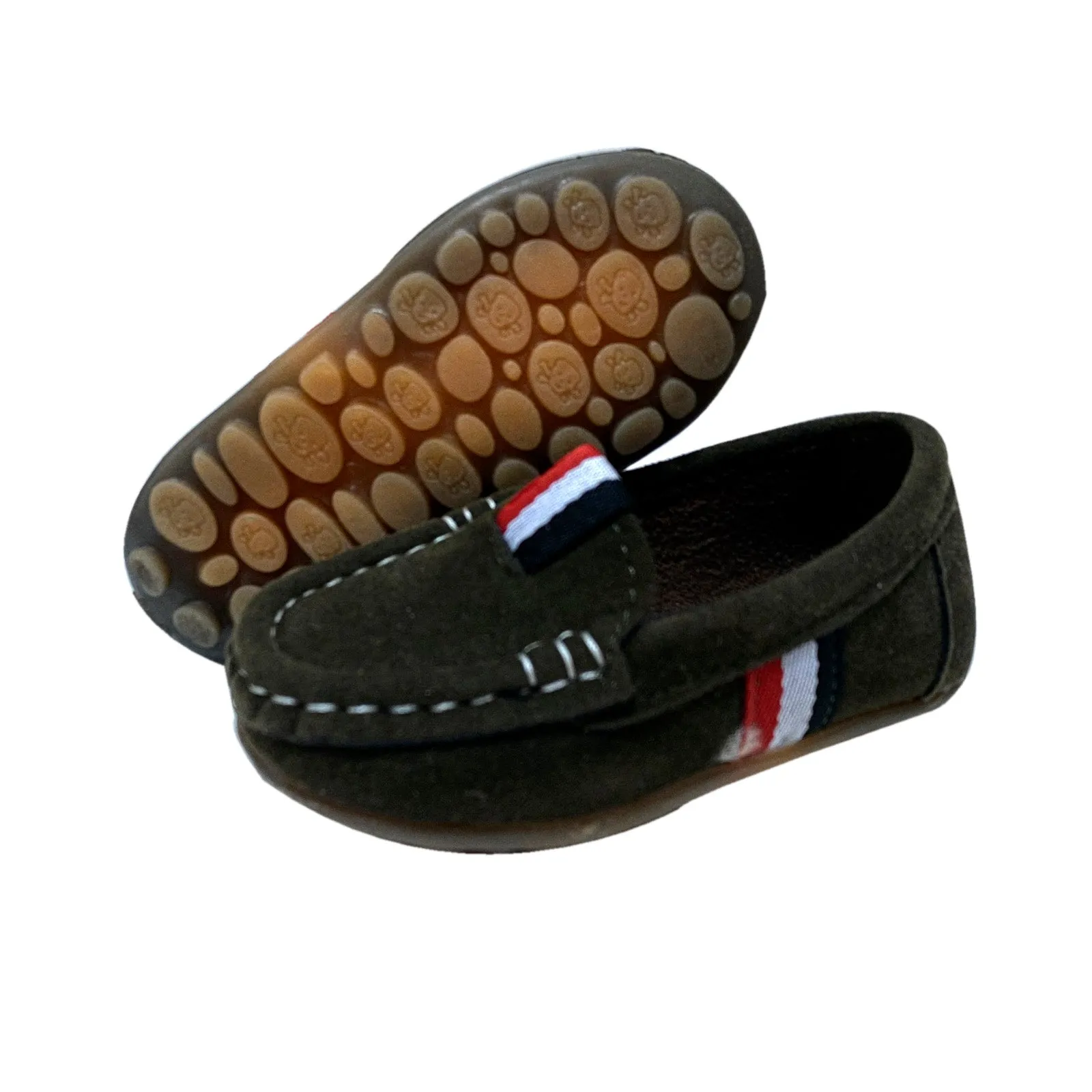 S168 Moccasin Softee Suede-Olive (EU21-25)