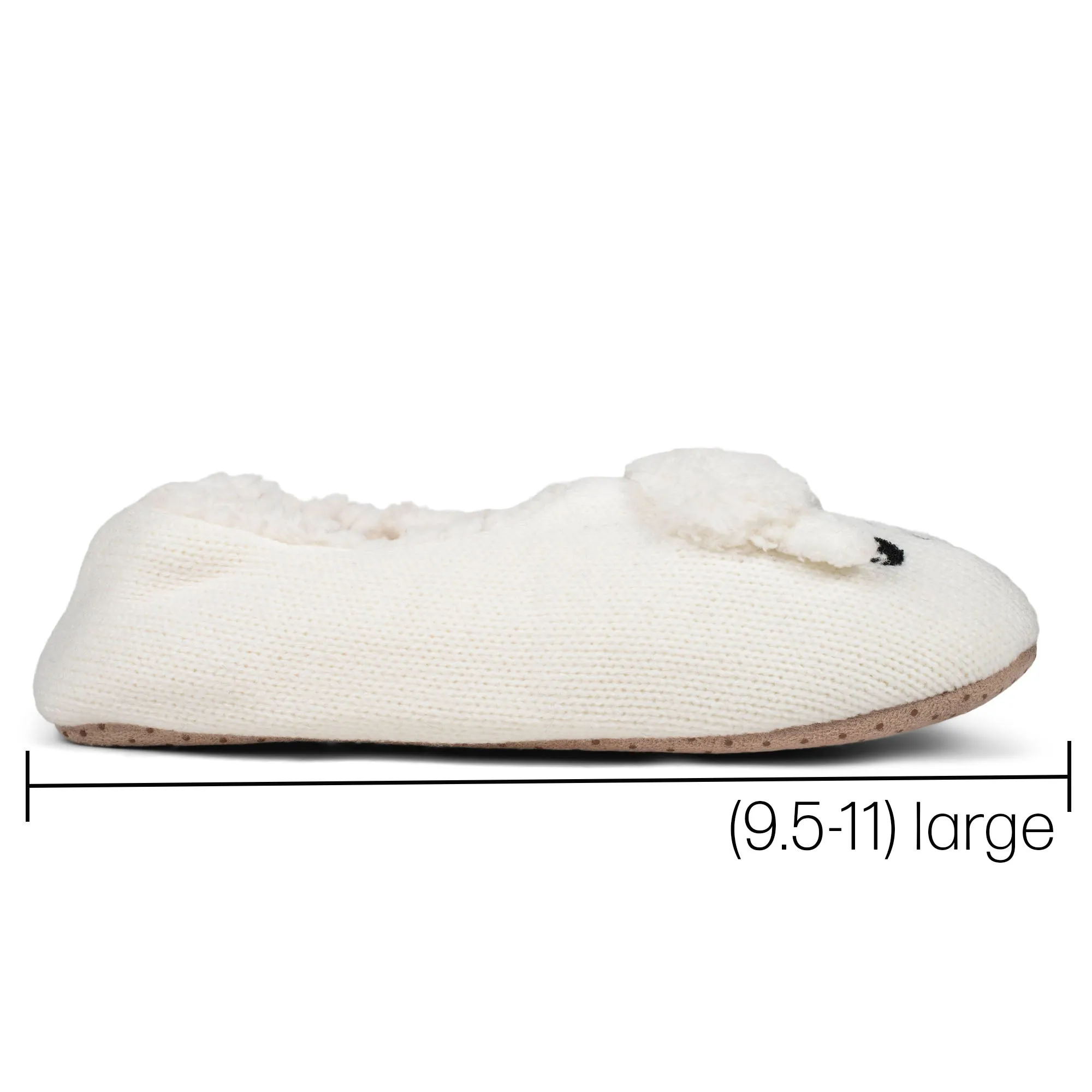 Sheep Ivory Women's Animal Cozy Plush Lined Non Slip Fuzzy Slipper - Large