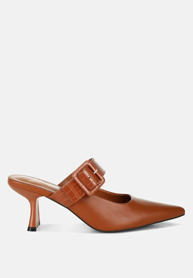 Shein Star Slim Block Heel Mules