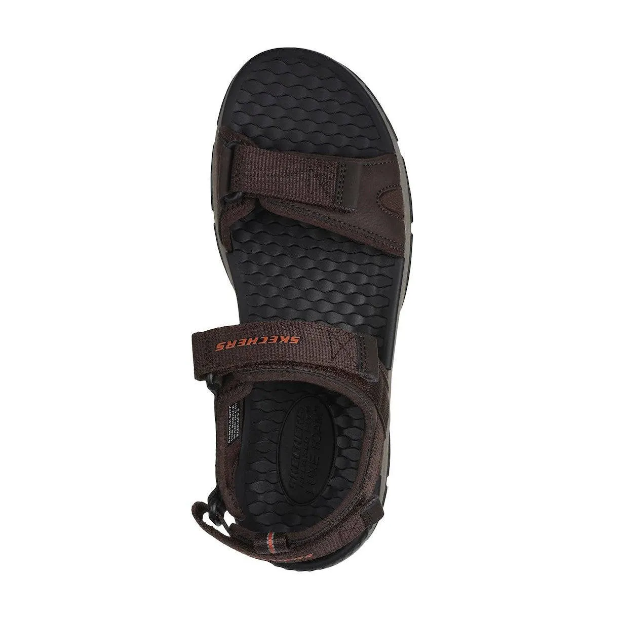 Skechers 205112 Tresmen - Ryer Mens Chocolate Brown Textile Vegan Touch Fastening Sandals