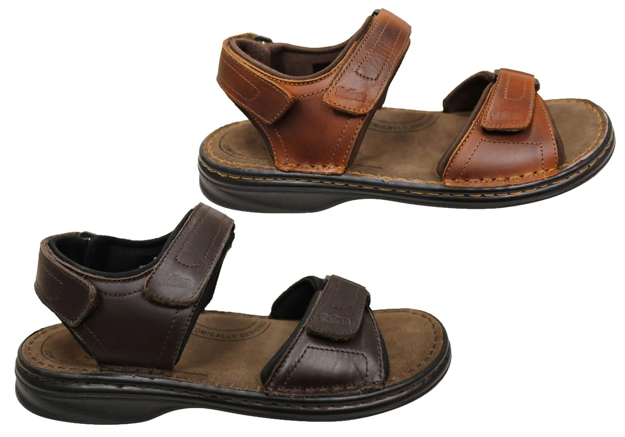 Slatters Tahiti Mens Comfortable Adjustable Leather Sandals