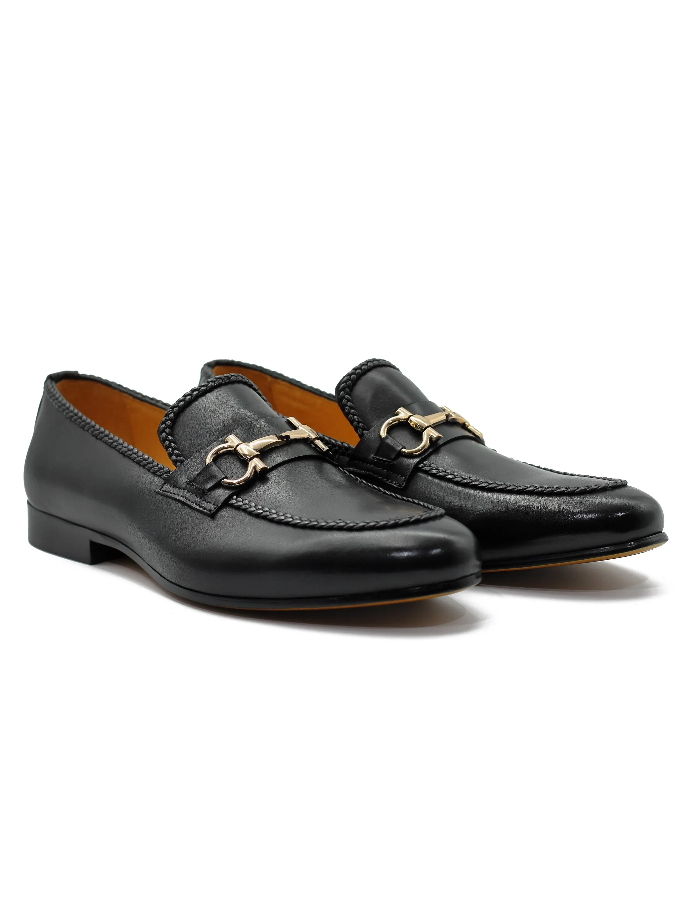 SNAFFLE TRIM LOAFERS IN BLACK