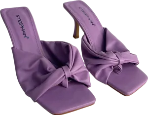 Stephan Purple Knotted Heeled Mules UK 4