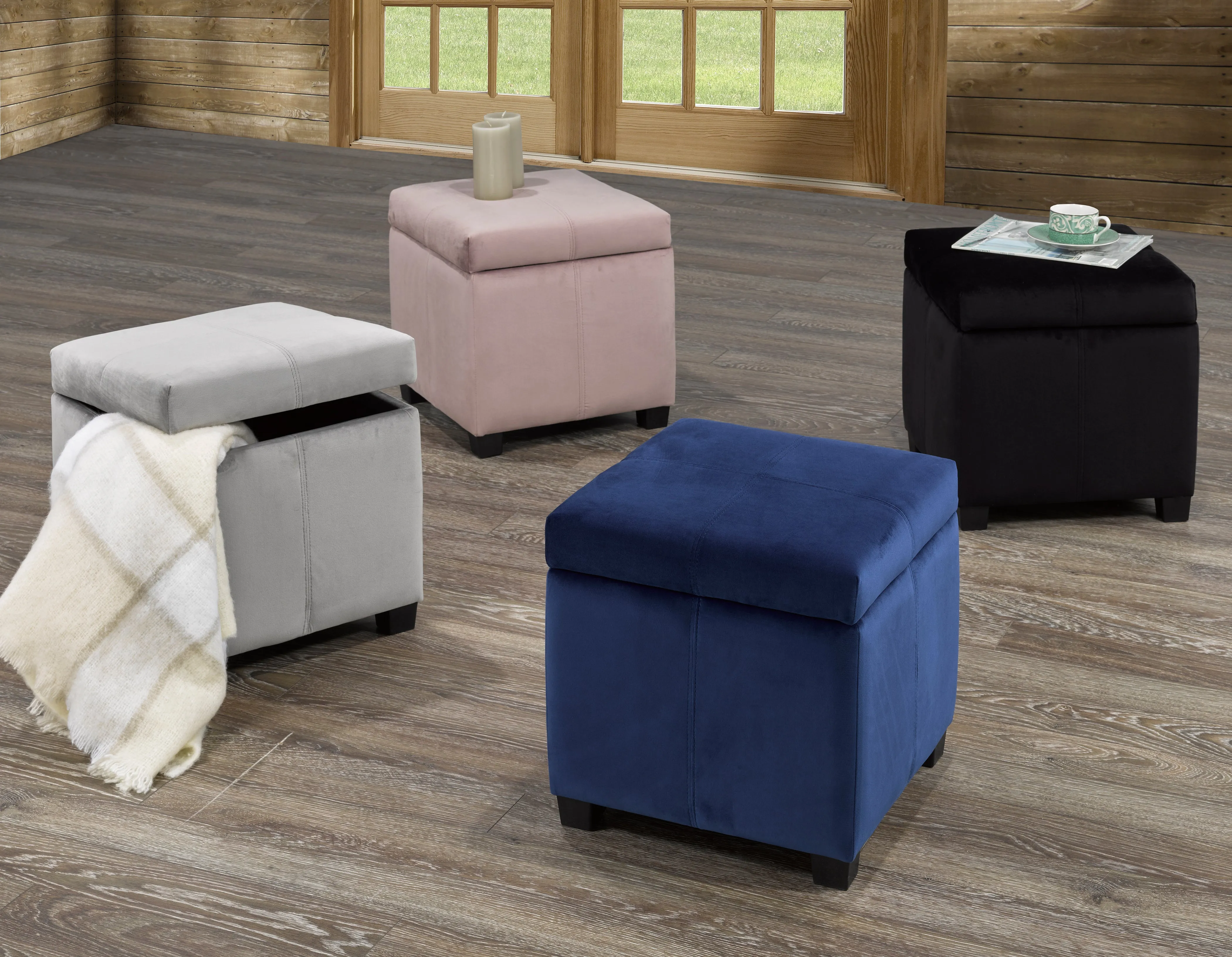 Storage Ottoman - Navy