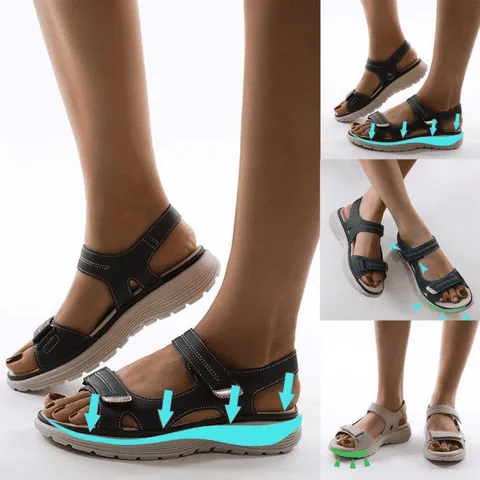 Summer Orthortic Comfortable Flat Walking Strappy Sandals For Women