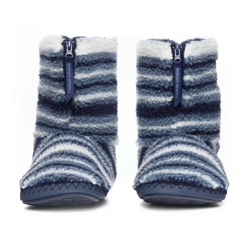 Teddy - Sherpa Slipper Boot - Blue Stripe