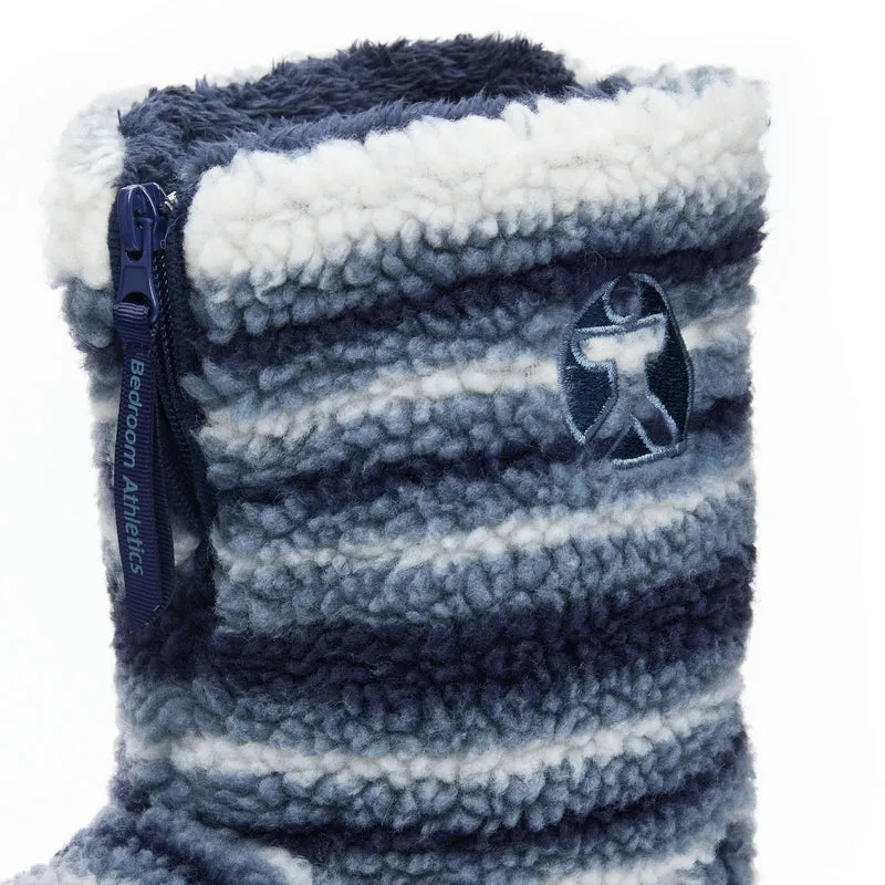 Teddy - Sherpa Slipper Boot - Blue Stripe