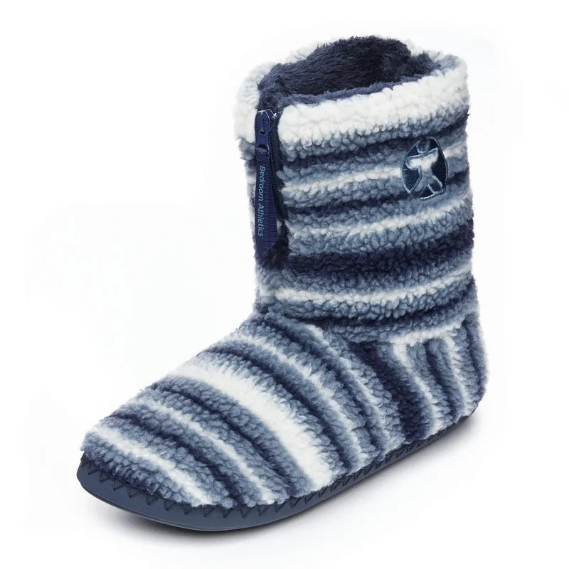 Teddy - Sherpa Slipper Boot - Blue Stripe