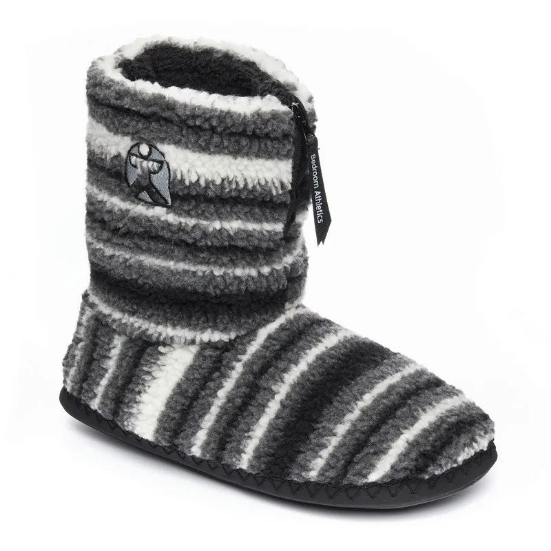 Teddy - Sherpa Slipper Boot - Grey Stripe