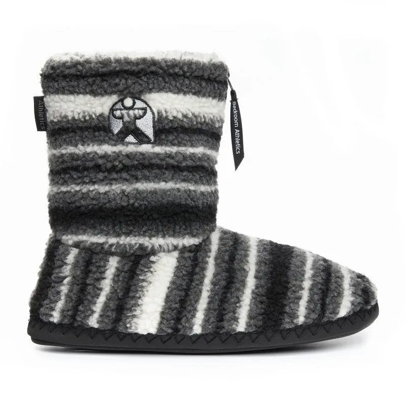 Teddy - Sherpa Slipper Boot - Grey Stripe